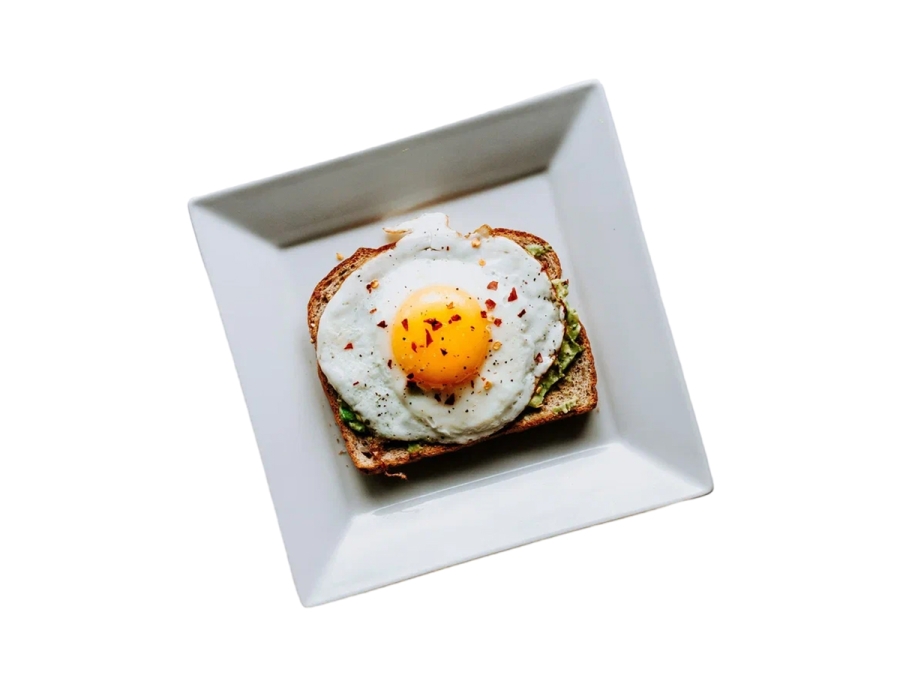 Брускета с яйцом пашот