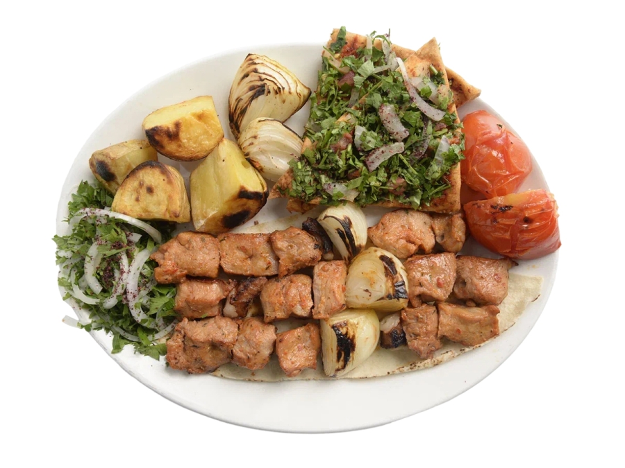 Шашлык свиной с овощами запеченными на гриле